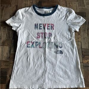 The North Face Kids White Tee with Colorful Print